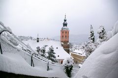 Stiftskirche - Rathaus - Winter